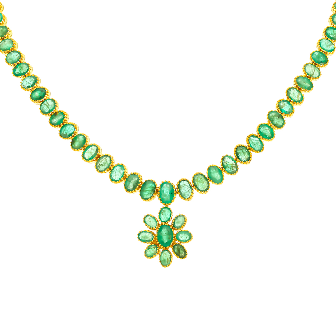 Emerald Stone Gold Necklace