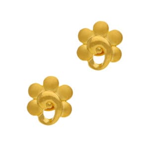 Elegant Floral Petals  Stud Gold Earrings