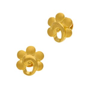 Elegant Floral Petals  Stud Gold Earrings