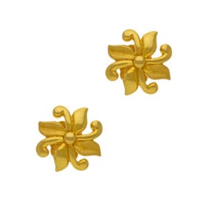 Dainty Floral Gold Stud Earrings