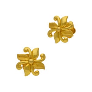 Dainty Floral Gold Stud Earrings