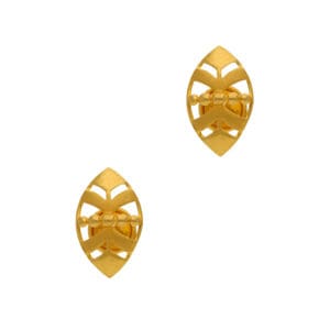 Enchanting Leaf Motif Stud Gold Earrings