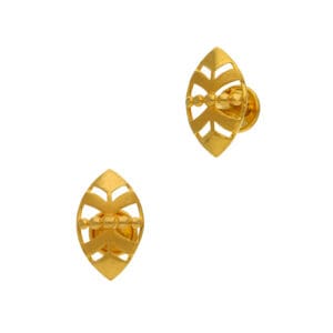 Enchanting Leaf Motif Stud Gold Earrings