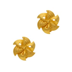 Floral Shaped Design stud Gold Earrings