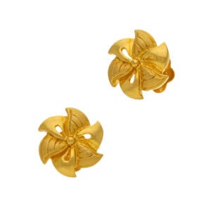 Floral Shaped Design stud Gold Earrings