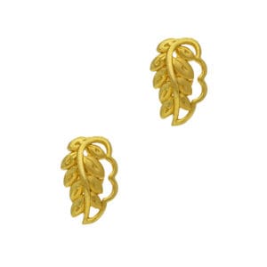 Charming Leaves Stud Gold Earrings