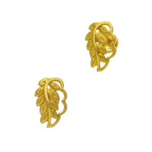 Charming Leaves Stud Gold Earrings