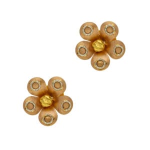 Floral Shaped Design stud Gold Earrings